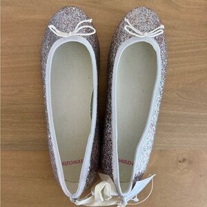 NWT Crewcuts Glittery Ballet Flats, Size 4
